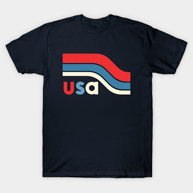 Retro U.S.A. in Bold Stripes T-Shirt by SharksOnShore